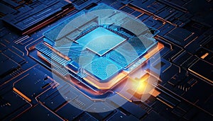 Microchip Processor Circuit Board Technology Closeup