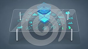 Microchip Processor with Data Visualization on Transparent Screen