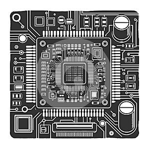 Microchip Processor On Electronic Circuit Board