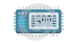 Microchip Processor Icon, Advanced Computing Digital Technology, vector design Generative AI