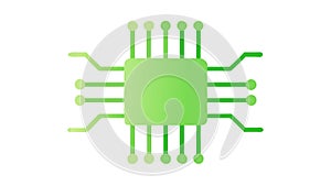 Microchip Processor Icon, CPU, Technology, AI, Data Processing, vector design Generative AI