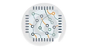 Microchip Processor Icon - Flat Design Vector