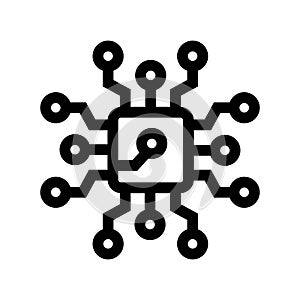 Microchip processor icon representing circuit board technology