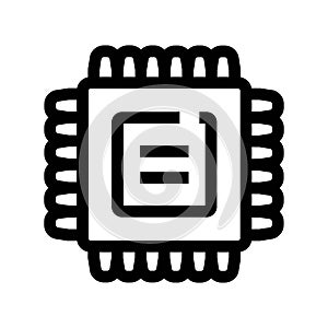 Microchip processor icon representing computer hardware and technology