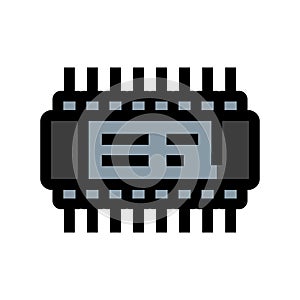 Microchip processor icon representing technology and digital hardware