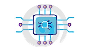 Microchip Processor Icon: Technology, AI Data Processing Vector Design Generative AI