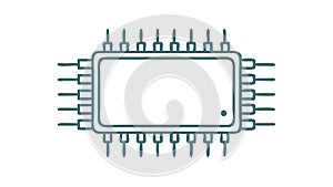 Microchip processor icon for technology computing , vector design Generative AI