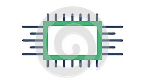 Microchip Processor Icon for Technology and Computing, vector design Generative AI