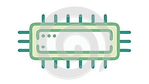 Microchip or processor outline icon technology , vector design Generative AI