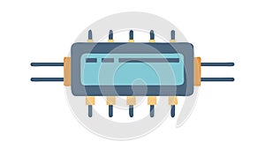 Microchip Processor Tech Icon, vector design Generative AI