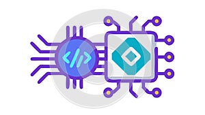 Microchip Processor Tech Vector Icon, vector design Generative AI