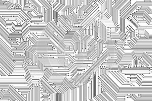 Microchip technology background. Abstract circuit, digital electronics scheme texture. Hardware motherboard, tech data