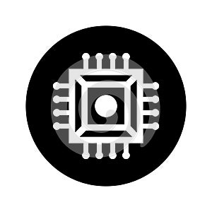Microchip vector icon. CPU illustration symbol. core sign.