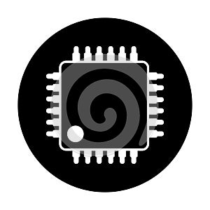 Microchip vector icon. CPU illustration symbol. core sign.