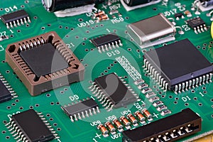 Microchips on a circuit board