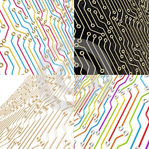 Microcircuit chip dimensional scheme background