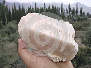 Microcline feldspar crystal with albite Mineral specimen