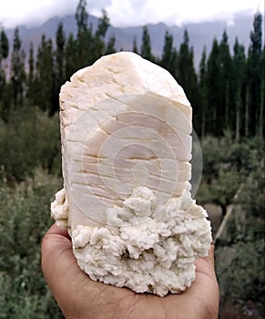 Microcline feldspar crystal with albite Mineral specimen