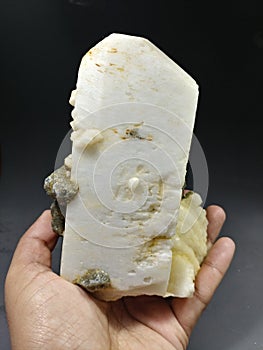 Microcline feldspar with Muscovite crystal mineral specimen