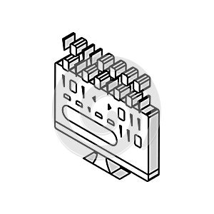 microcode development isometric icon vector illustration