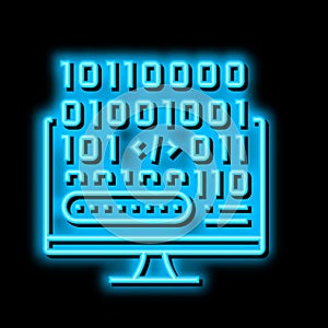 microcode development neon glow icon illustration
