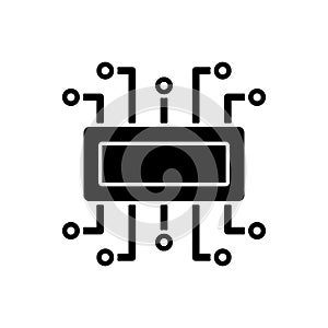Microcontroller black glyph icon