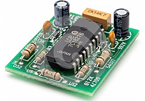 Microcontroller development board with integrated capacitors and circuit components