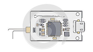 Compact Microcontroller Development Board with Central Processing Chip