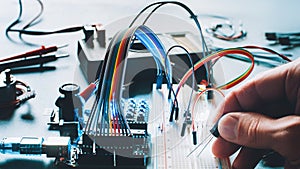 Microcontroller electronic breadboard hardware