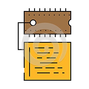 microcontroller programming electronics icon color illustration