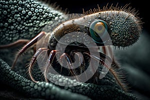 Microcosmic Marvel: Hyper Realistic Close-Up of Tiny Insect in Macroscopic Detail
