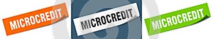 microcredit banner. microcredit speech bubble label set.