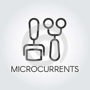 Microcurrent concept line icon. Beauty and cosmetology treatment. Correction, rejuvenation, anti-aging procedure photo