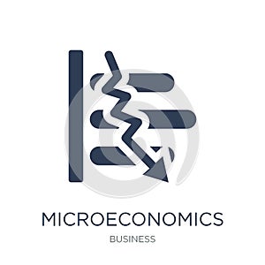 Microeconomics icon. Trendy flat vector Microeconomics icon on w photo