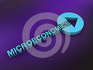 microeconomics word on purple photo