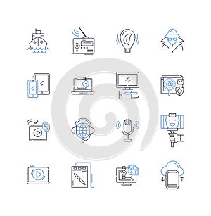 Microelectronics line icons collection. Silicon, Nanotechnology, Miniaturization, Semiconductor, Circuit, MEMS