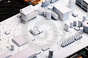 Microelectronics white background chips