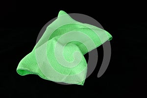 Microfiber cleaning cloths in green color,