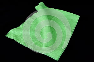 Microfiber cleaning cloths in green color,
