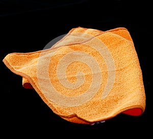 Microfiber cleaning cloths in orange color,