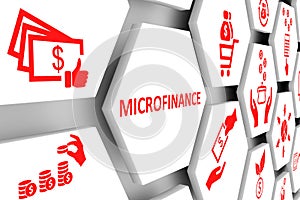 MICROFINANCE concept cell background