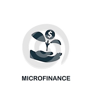 Microfinance icon. Monochrome simple sign from charity and non-profit collection. Microfinance icon for logo, templates