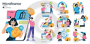 Microfinance Vector Illustration Showing Loan