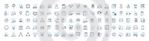Microfinance vector line icons set. Microfinance, Loan, Finance, Banking, Credit, Investment, Poor illustration outline photo