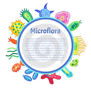 Microflora Details in Frame with Various Germ