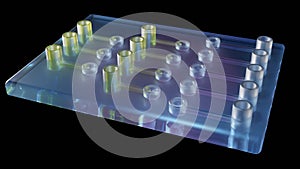 Microfluidic devices. View 3. 3d render illustration.