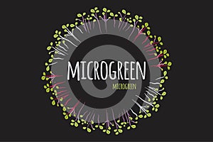 Microgreen logo  hand drawn illustration
