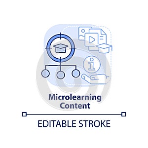 Microlearning content light blue concept icon