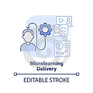 Microlearning delivery light blue concept icon