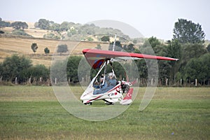 Microlight airplane on the ground